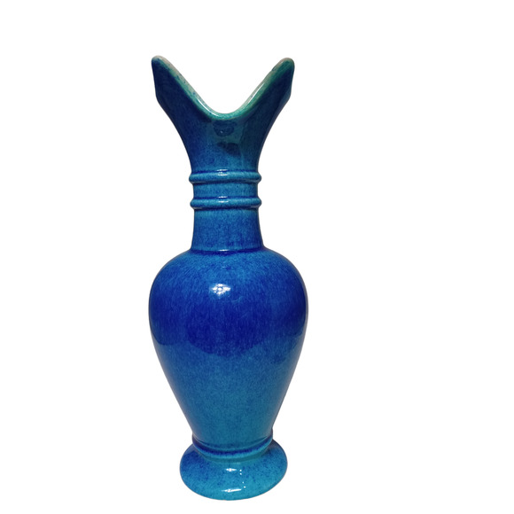 Ombre Blue Glazed Haeger #4042 Pitcher Vase - Picture 5 of 9